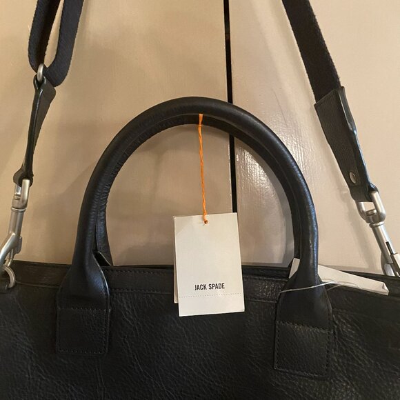 Jack Spade Black Full Grain Leather Tote/Laptop Bag - Picture 3 of 7